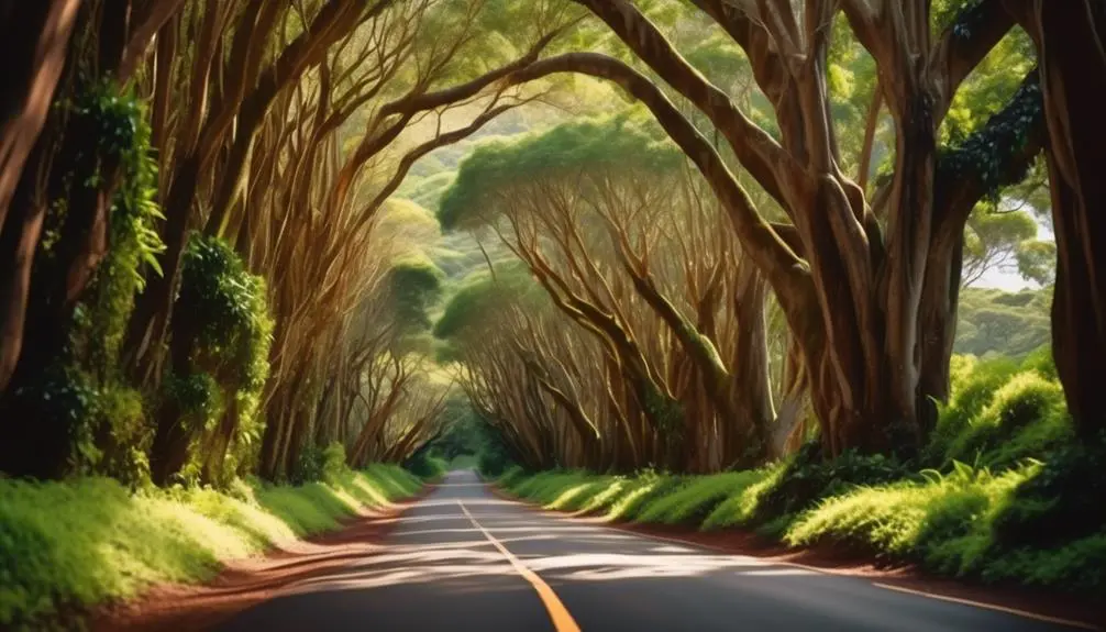 beautiful tree lined road
