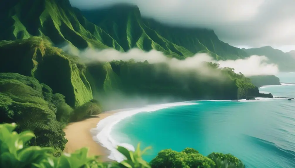 hawaiian paradise with stunning bay