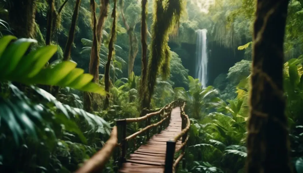 hidden waterfall in nature