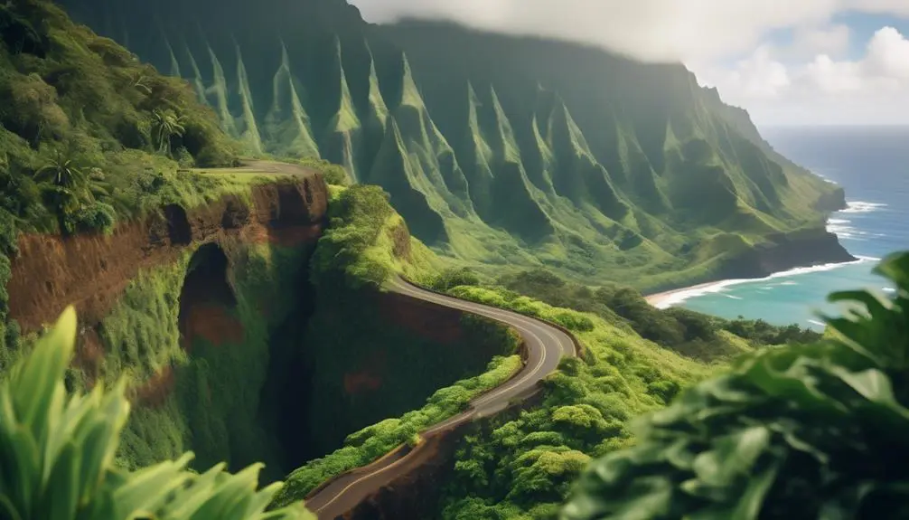 scenic drive through kalalau valley