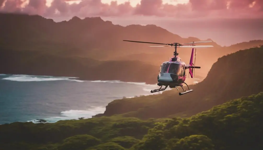 aerial views at dusk