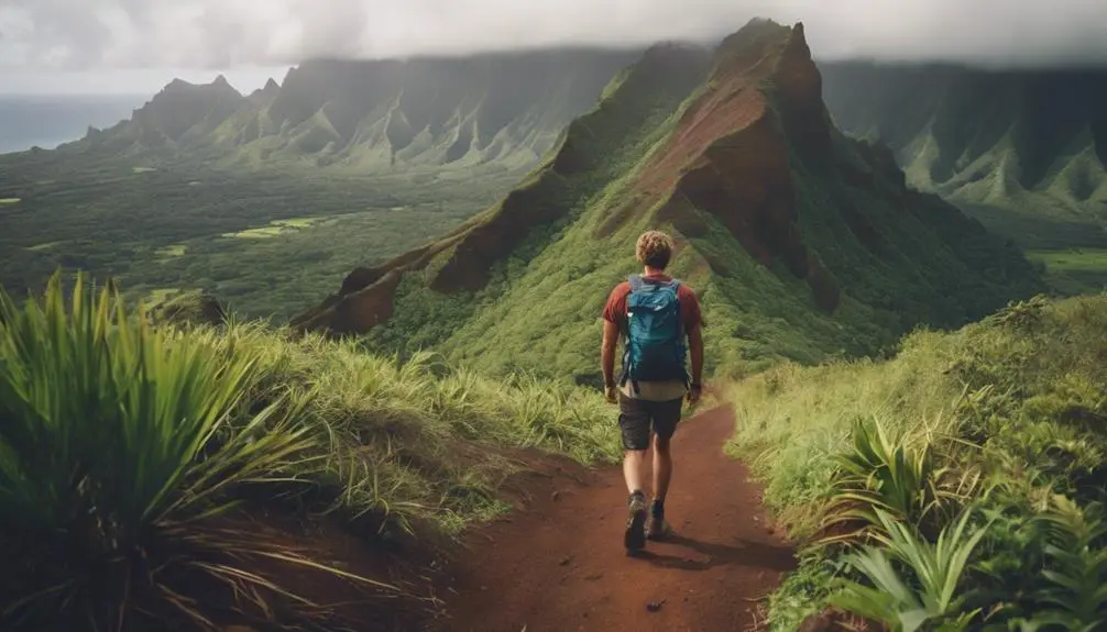 hiking pihea trail alone