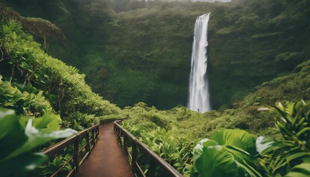hiking to opaekaa falls