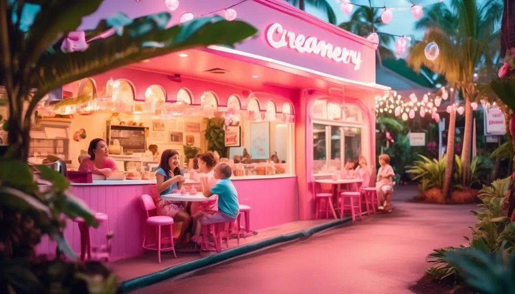 ice cream shop with pink decor