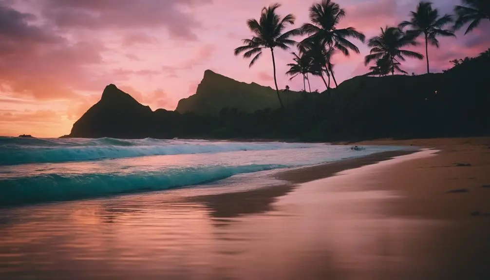 sunset at tunnels beach