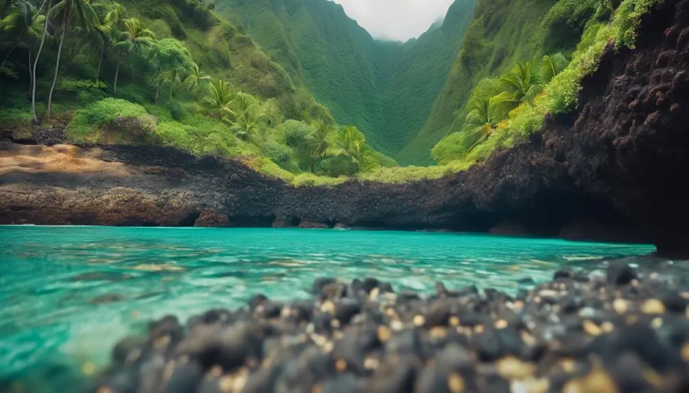 tropical paradise with caves