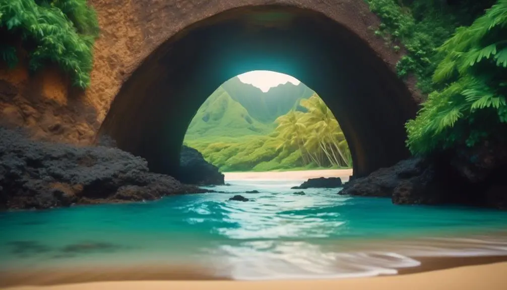 beautiful beach park and tunnels