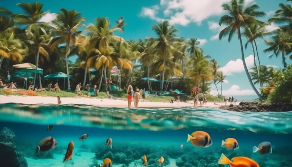 beautiful beach with saltwater