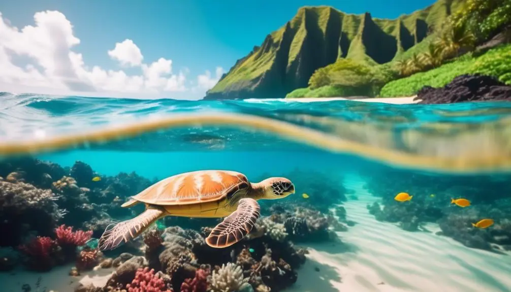 beautiful beach with underwater tunnels