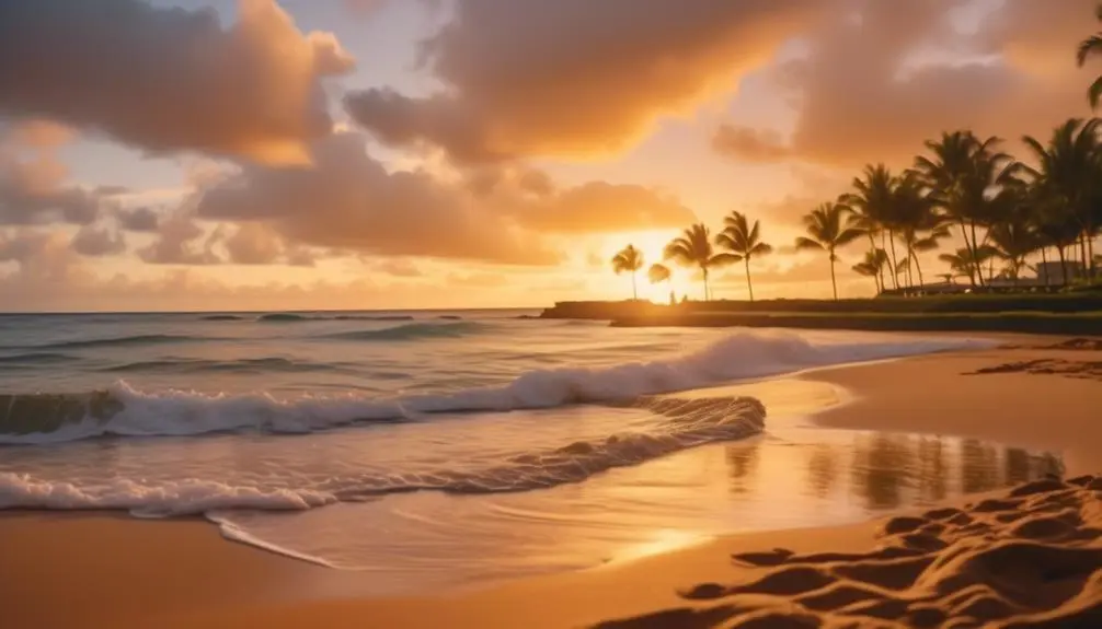 beautiful sunset at poipu beach