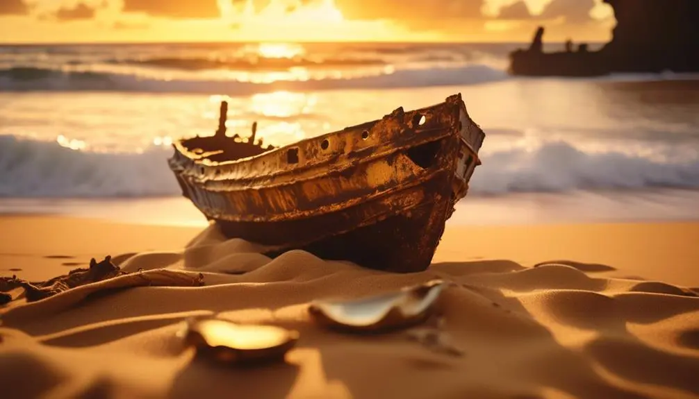 deserted beach vibrant sunset