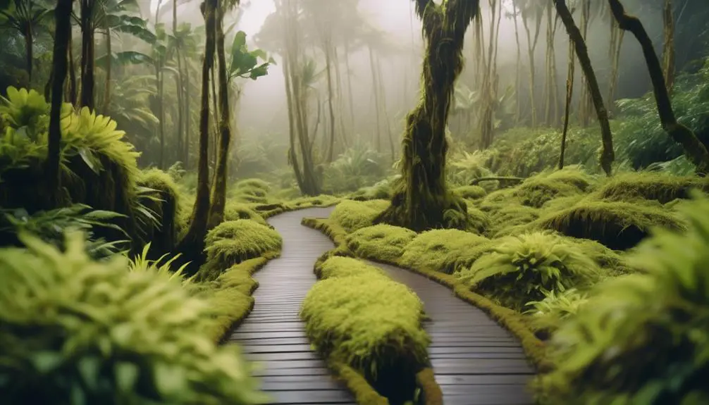 long hike through wetlands