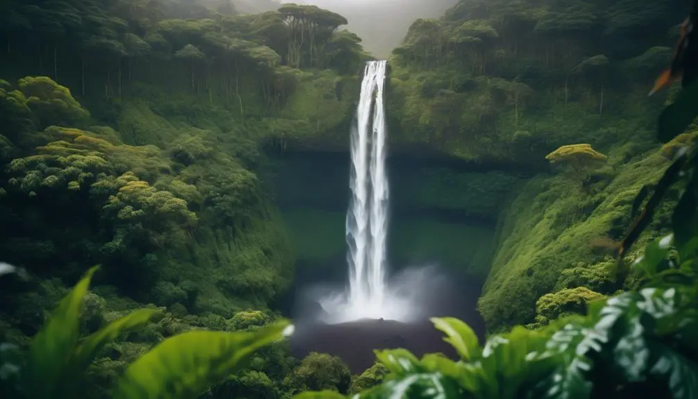 majestic waterfall in hawaii