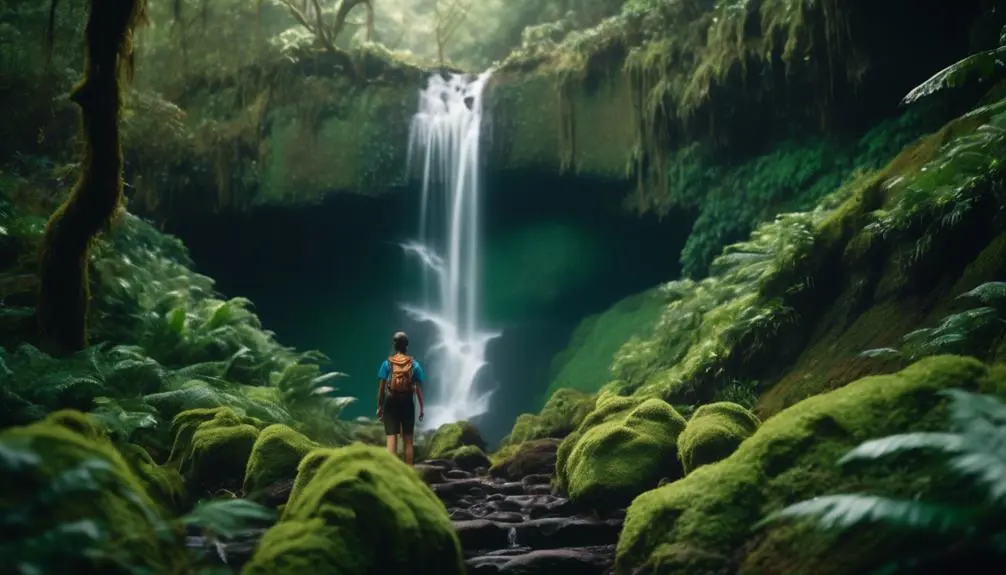 scenic hike with waterfall