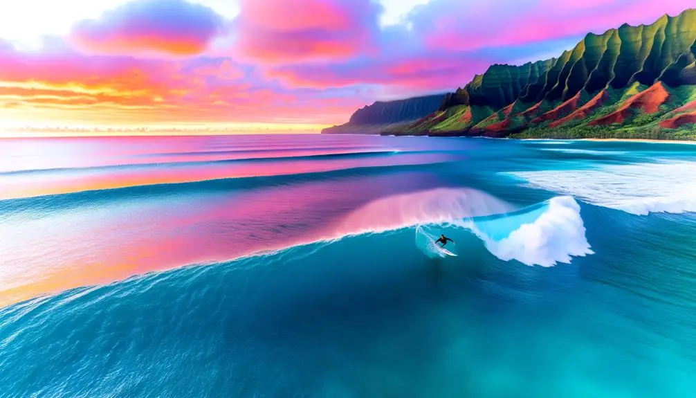 surfing paradise in kauai