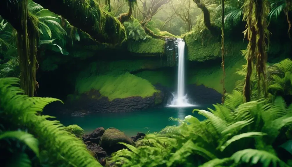 vibrant tropical greenery abounds