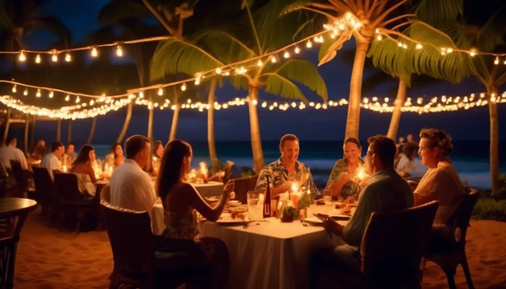 beachfront dining with ocean views
