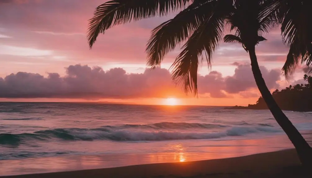 beautiful sunset at beach