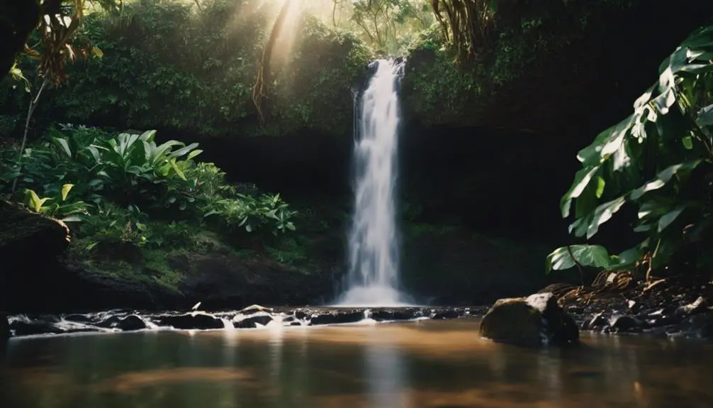 controlling light in waterfalls