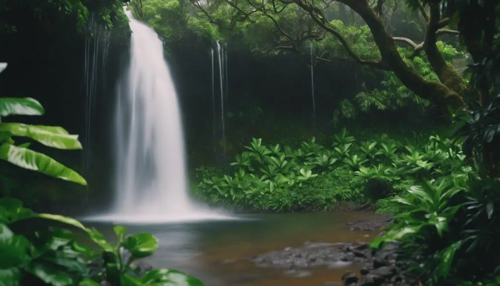 enjoying seasonal waterfall views