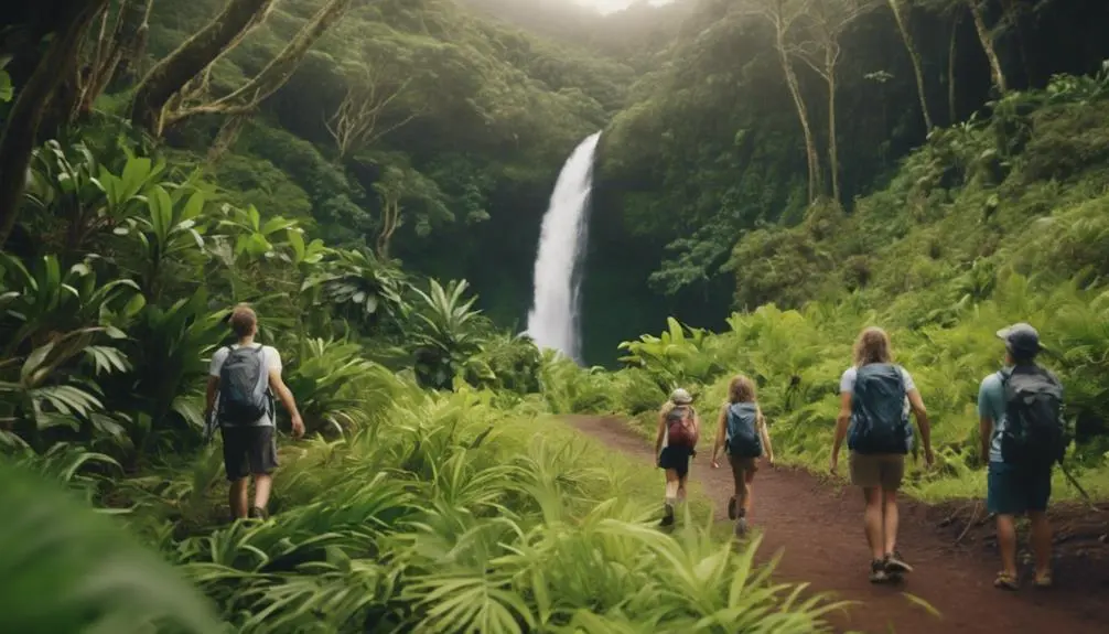 family hiking in kauai
