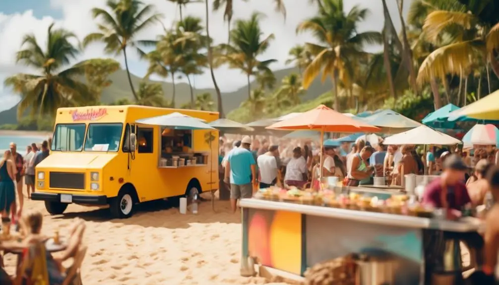 food trucks on the beach