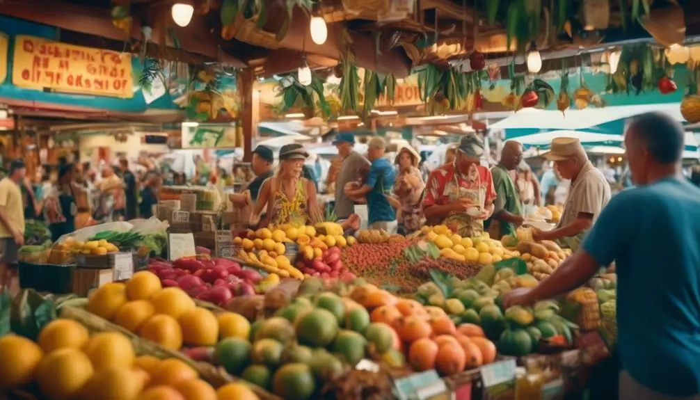 hawaiian market with local delicacies
