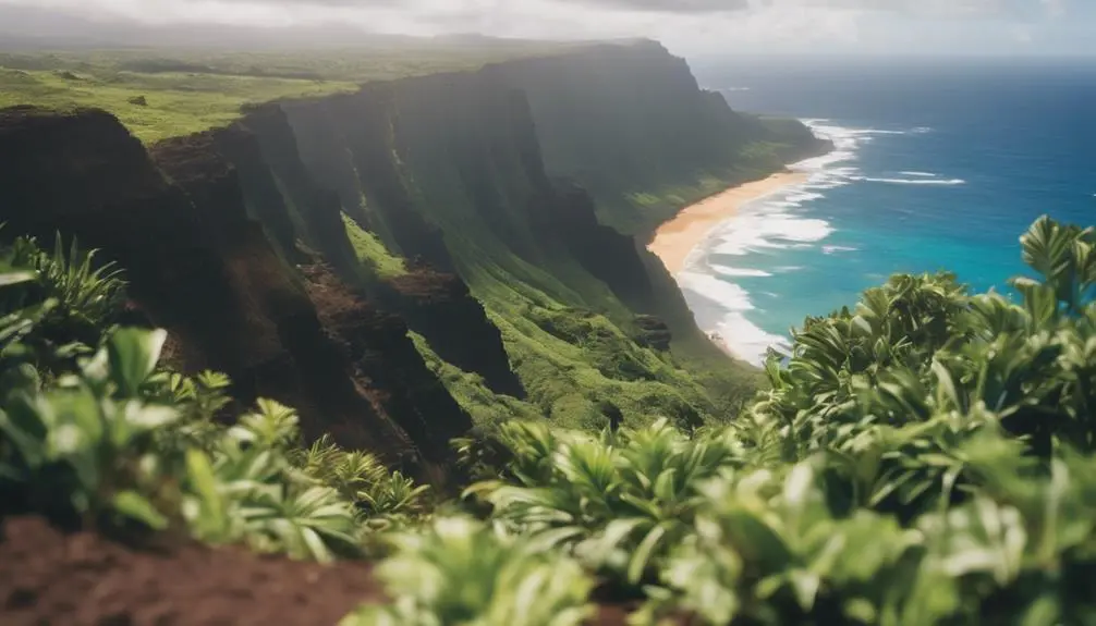 hiking along coastal cliffs