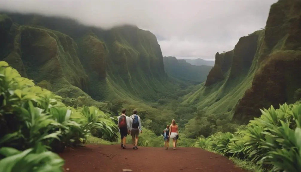 hiking in the forest