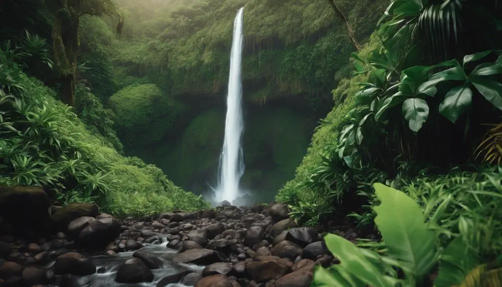 hiking to scenic waterfall