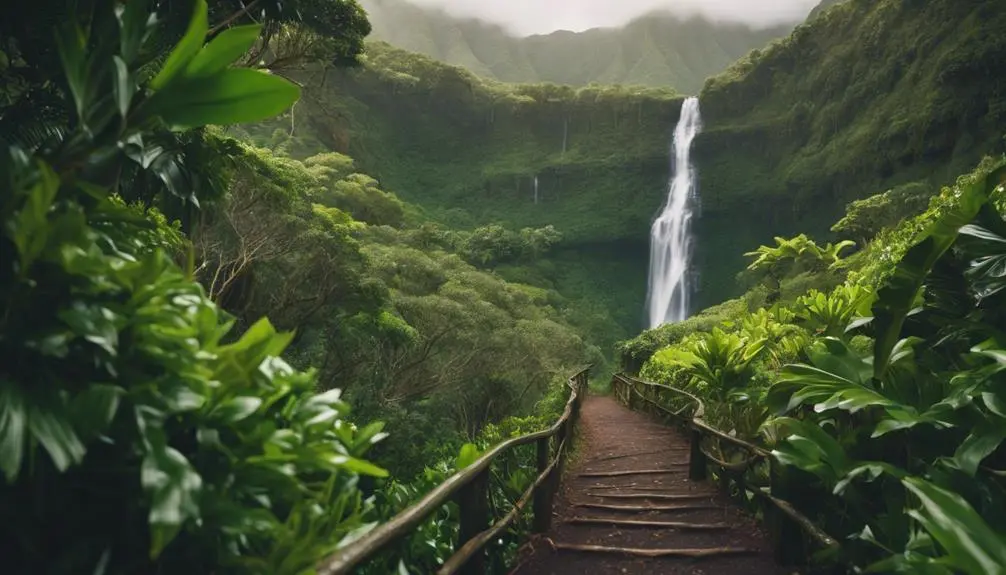 hiking to waipoo falls