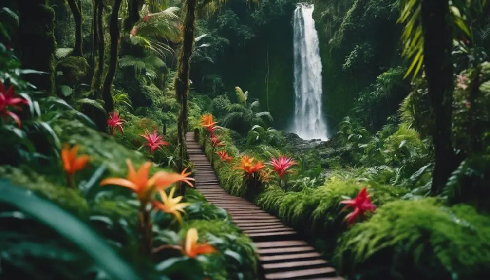 hiking to waterfall paradise