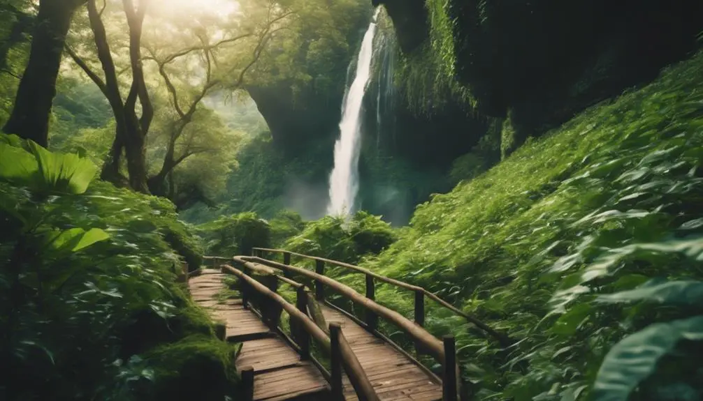 hiking to waterfall views