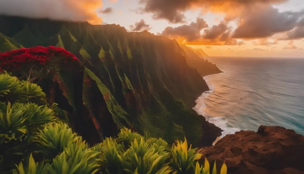 majestic sunset over ocean