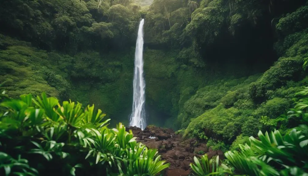 majestic waterfall in hawaii