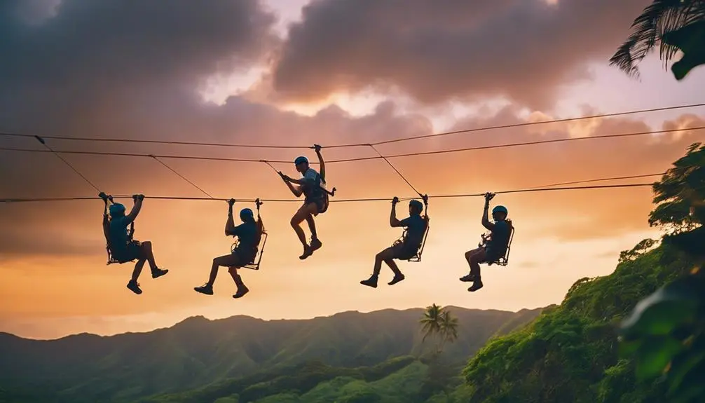 nighttime zipline thrill ride