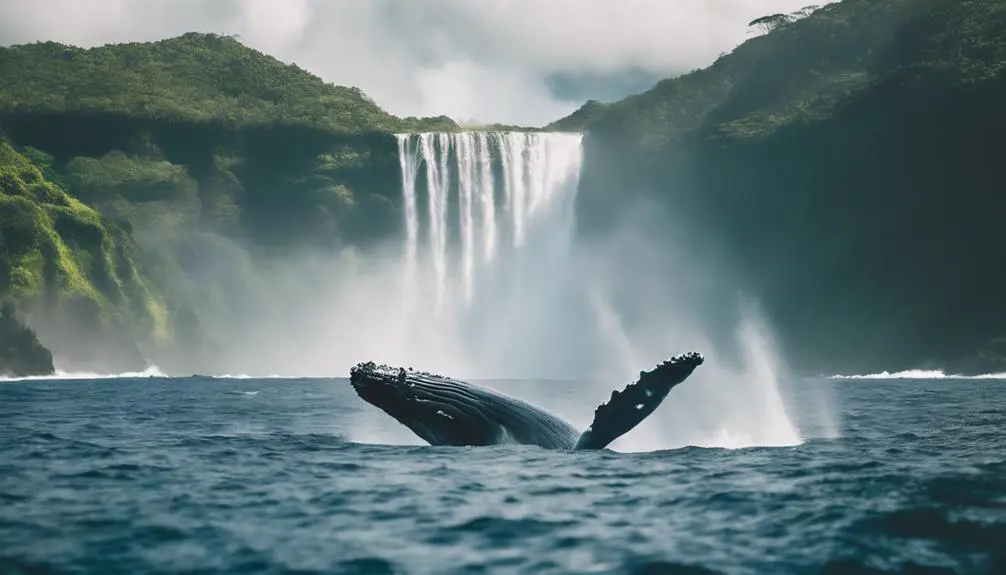 observing whales near falls