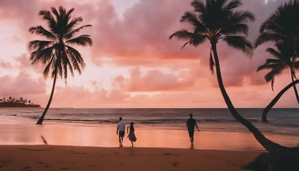 peaceful sunset at beach