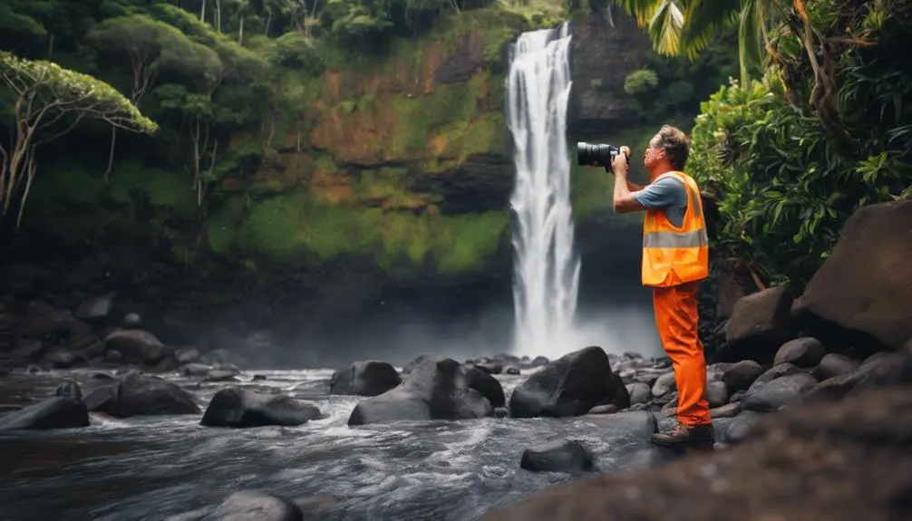 photographing waterfalls stay safe