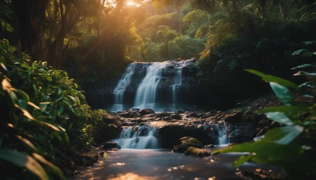 picturesque hike at sunset