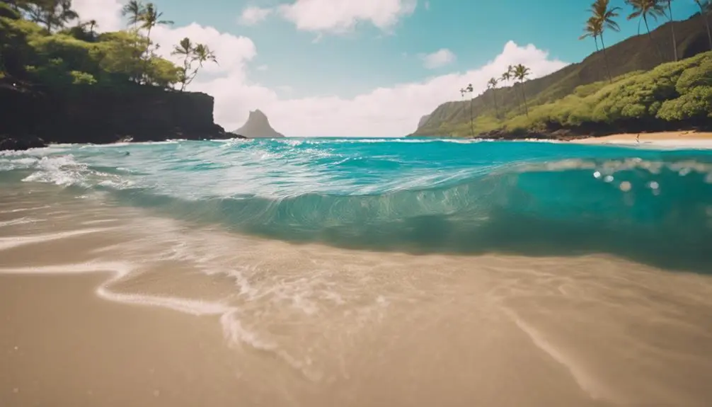 pristine beach clear water