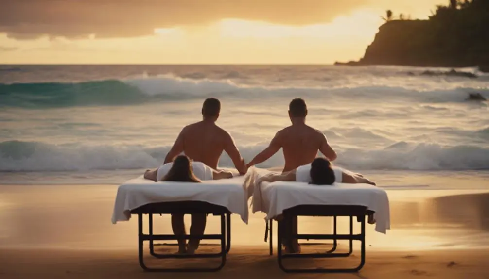 relaxing spa by ocean