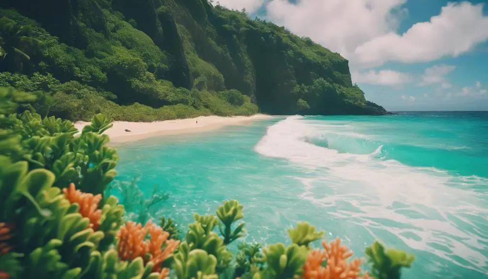 scenic beach and caves