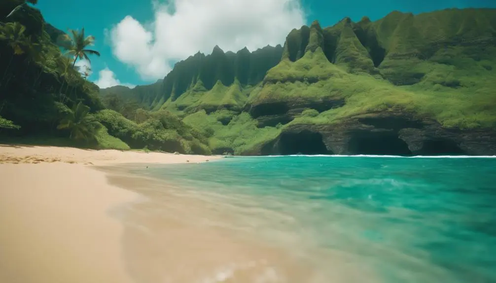 scenic beach and caves