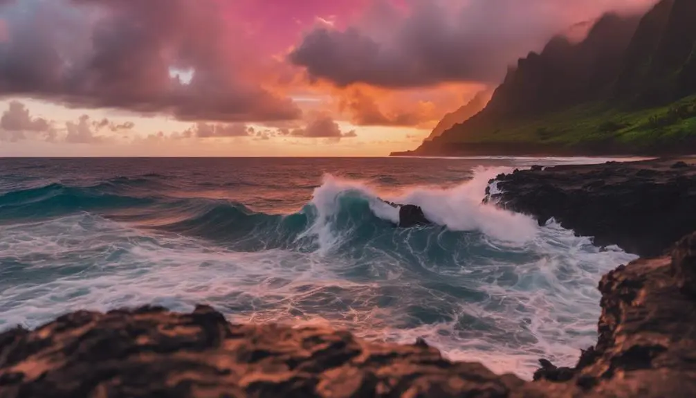 scenic kauai coastline sunsets