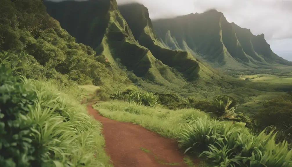 scenic mountain trail hike