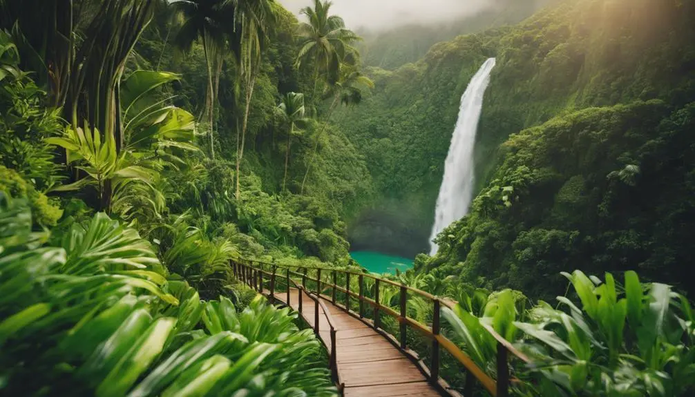 scenic trek to waterfall