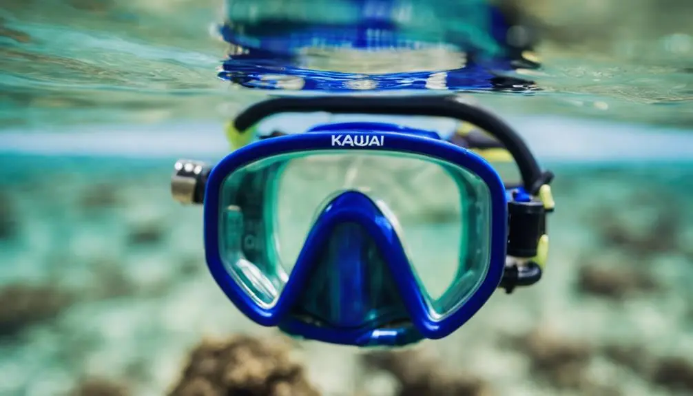selecting a snorkel in kauai