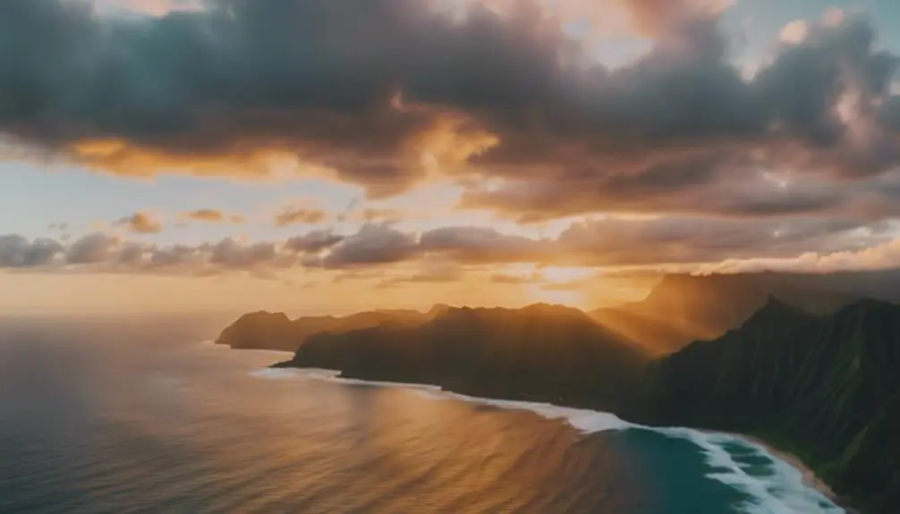 sunset flight above kauai
