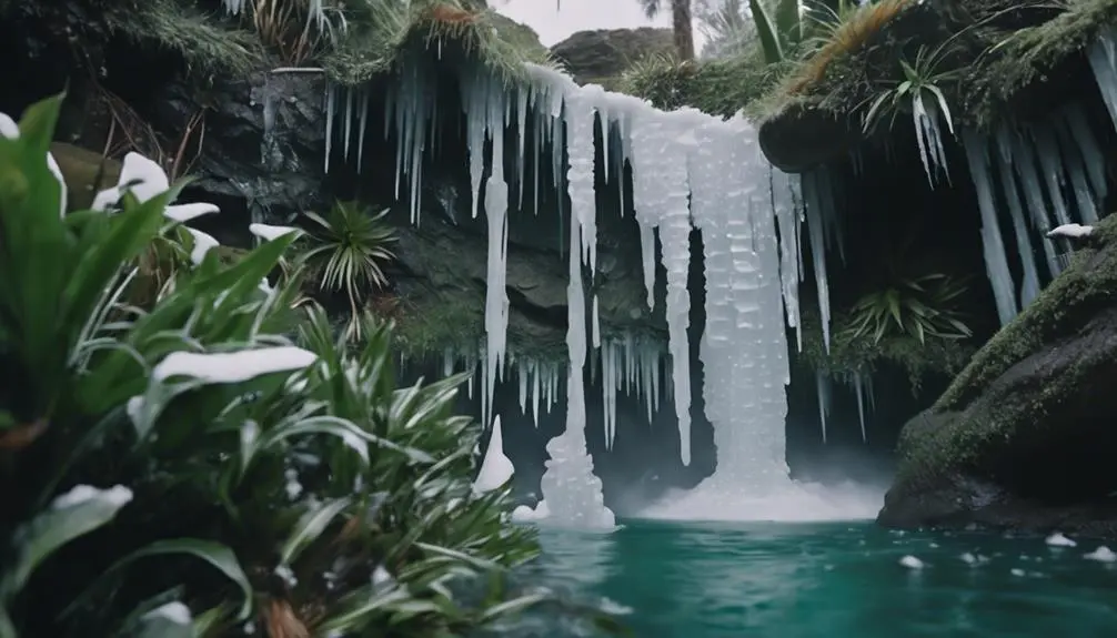 winter wonderland icy waterfalls